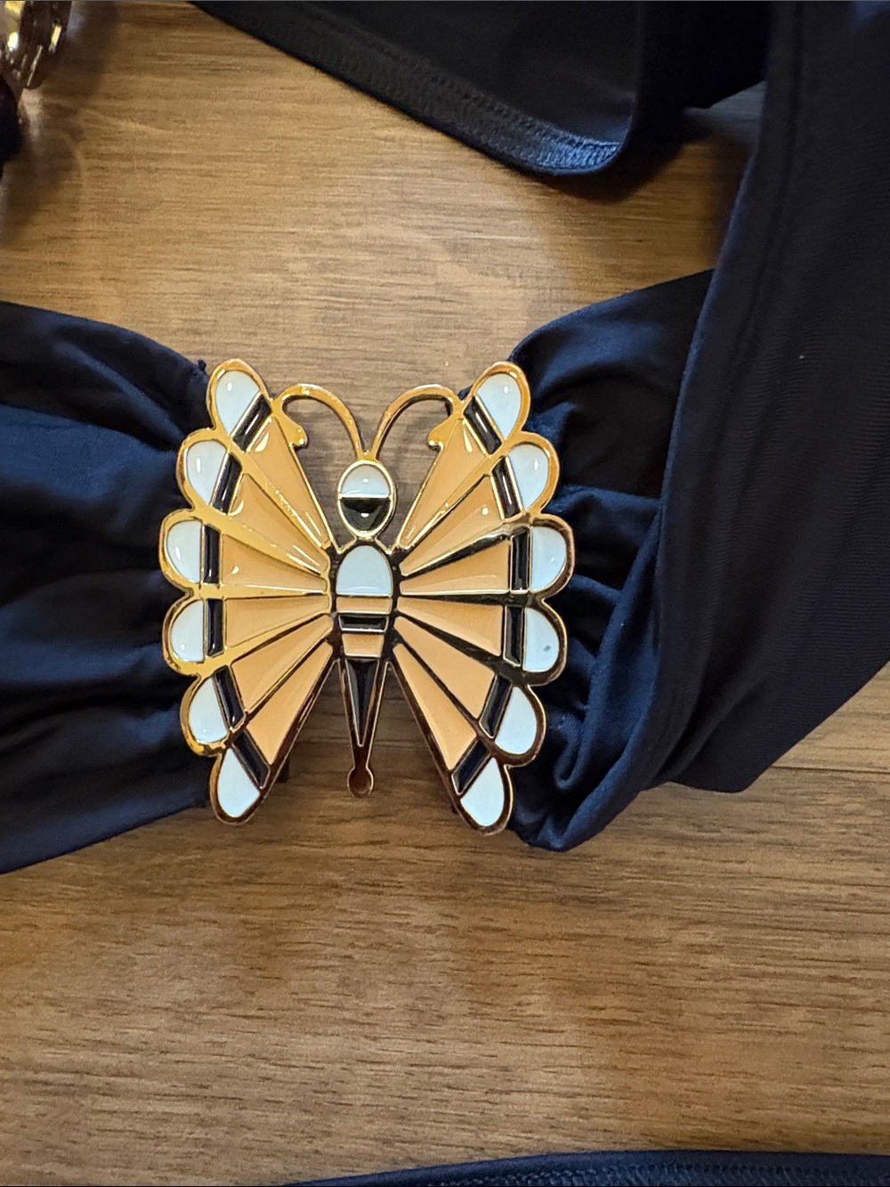 Victoria's Secret Black Bandeau Bikini with Gold Butterfly Accent - Picture 5 of 5